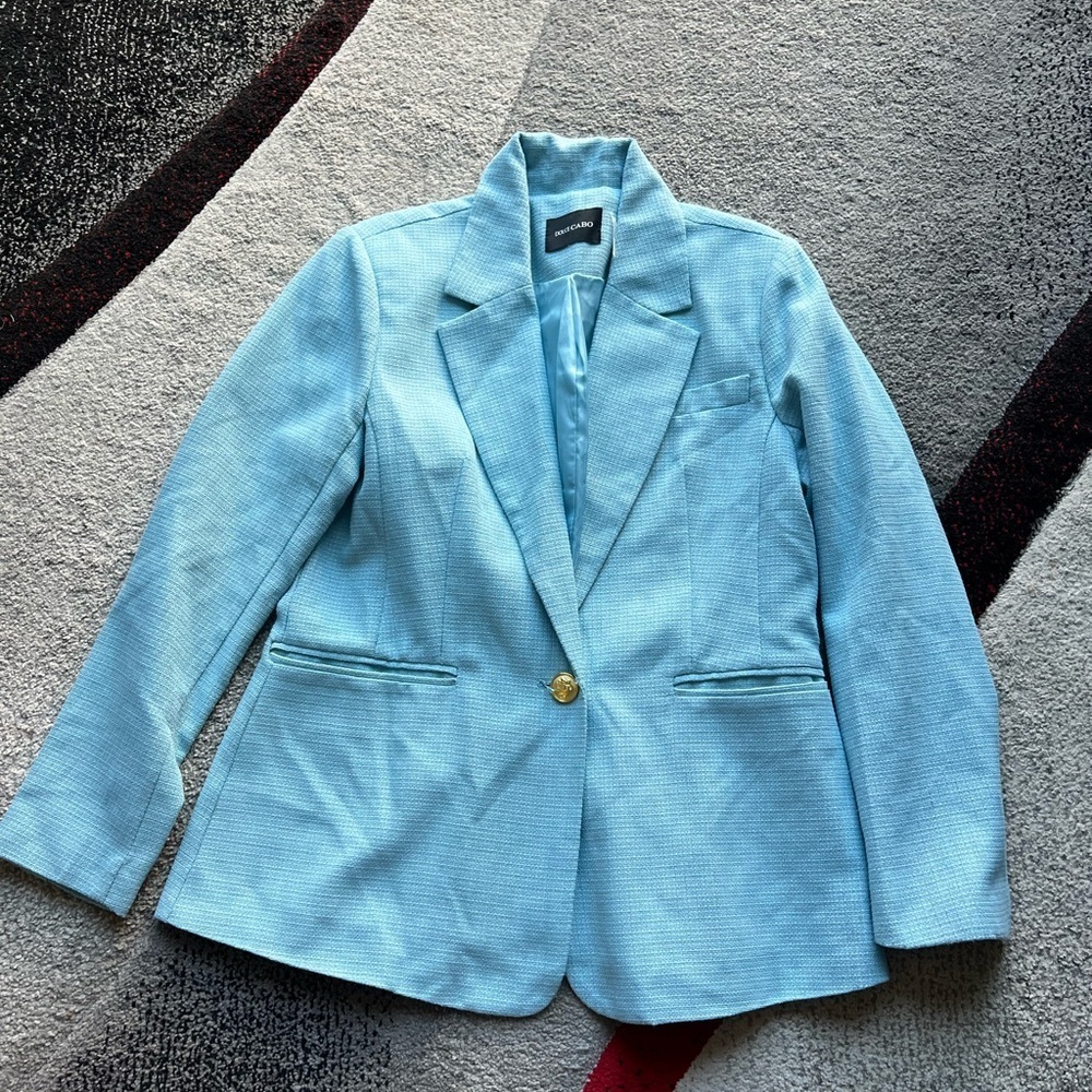Dolce Cabo Light Blue Tweed Blazer